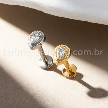 Piercing Labret Titânio Gota