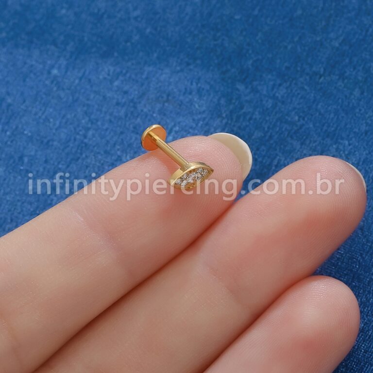 Piercing Labret Titânio Indiano Olho Zircônia