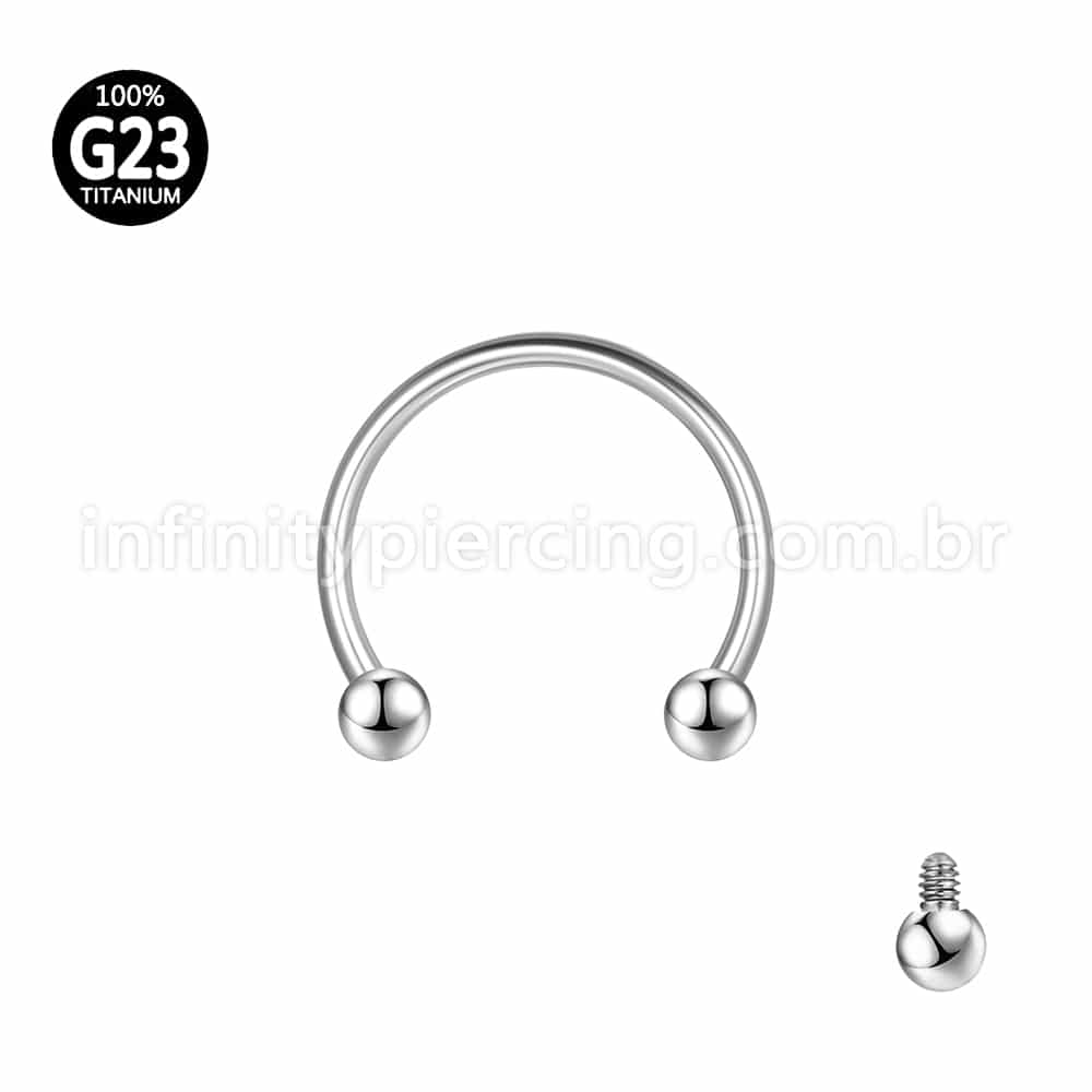 Piercing Ferradura Titânio Rosca Interna