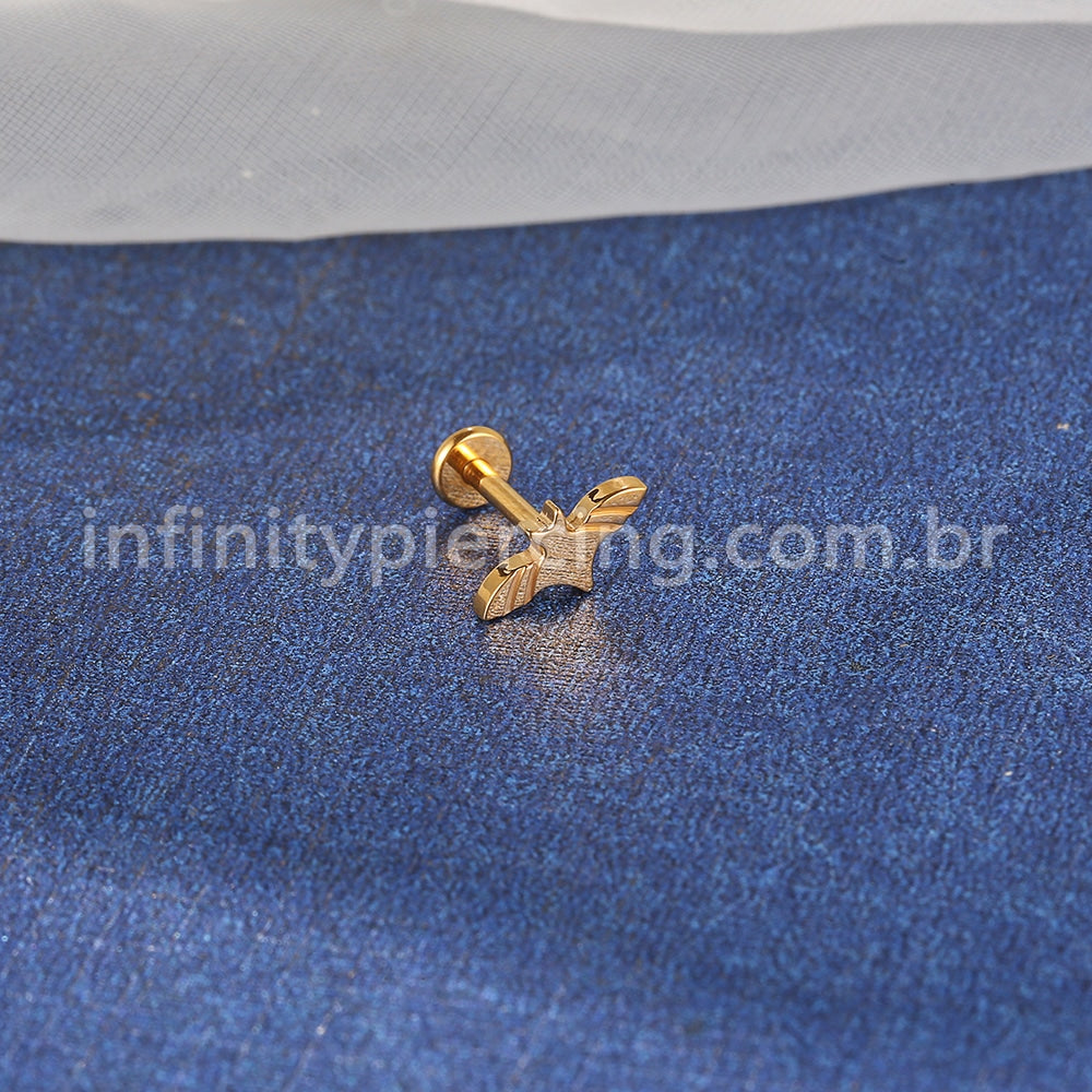 Piercing Labret Titânio Morcego