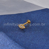 Piercing Labret Titânio Indiano Olho Zircônia
