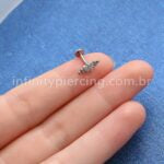 Piercing Labret Titânio Indiano Zircônia