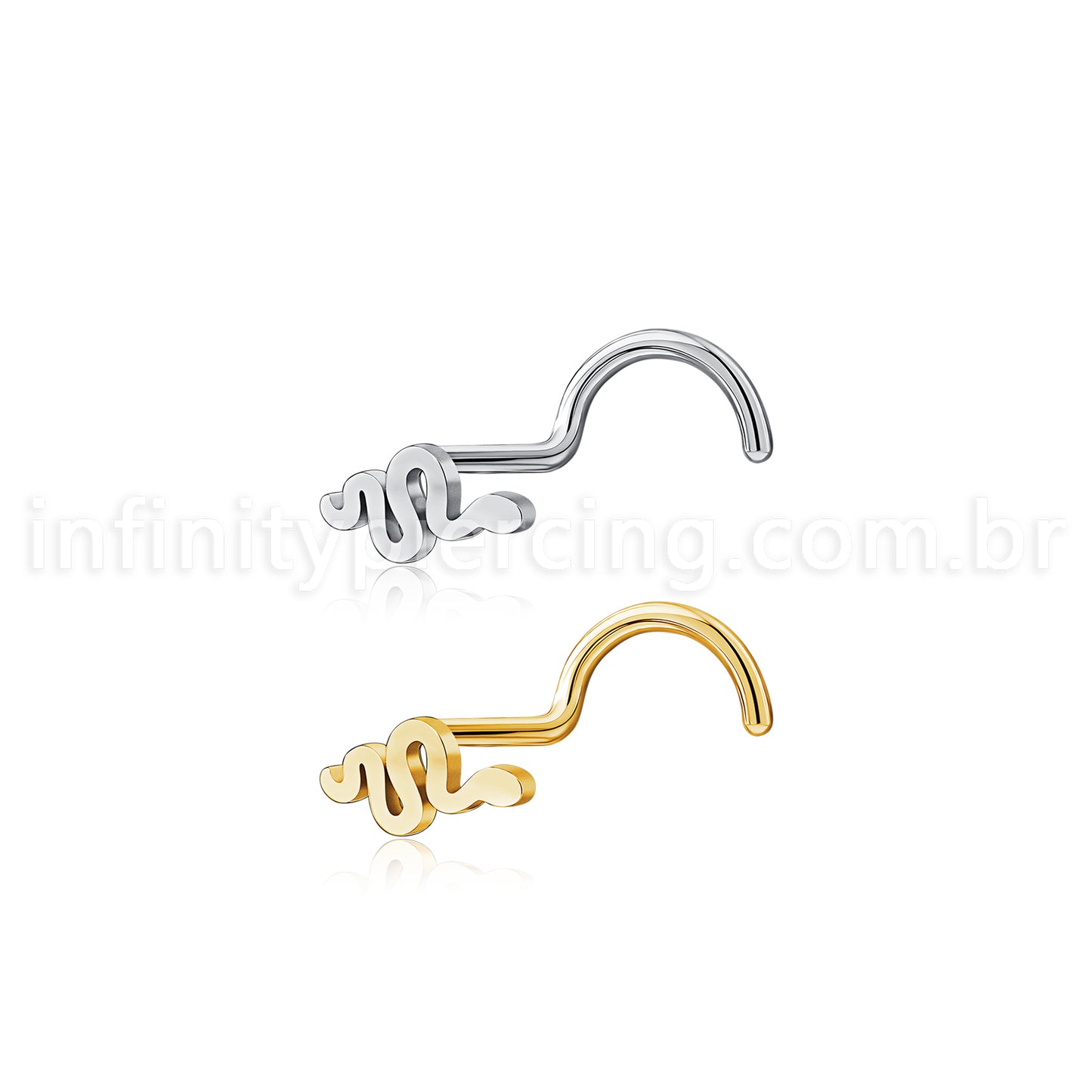 Piercing Nostril Aço Cirúrgico Cobra