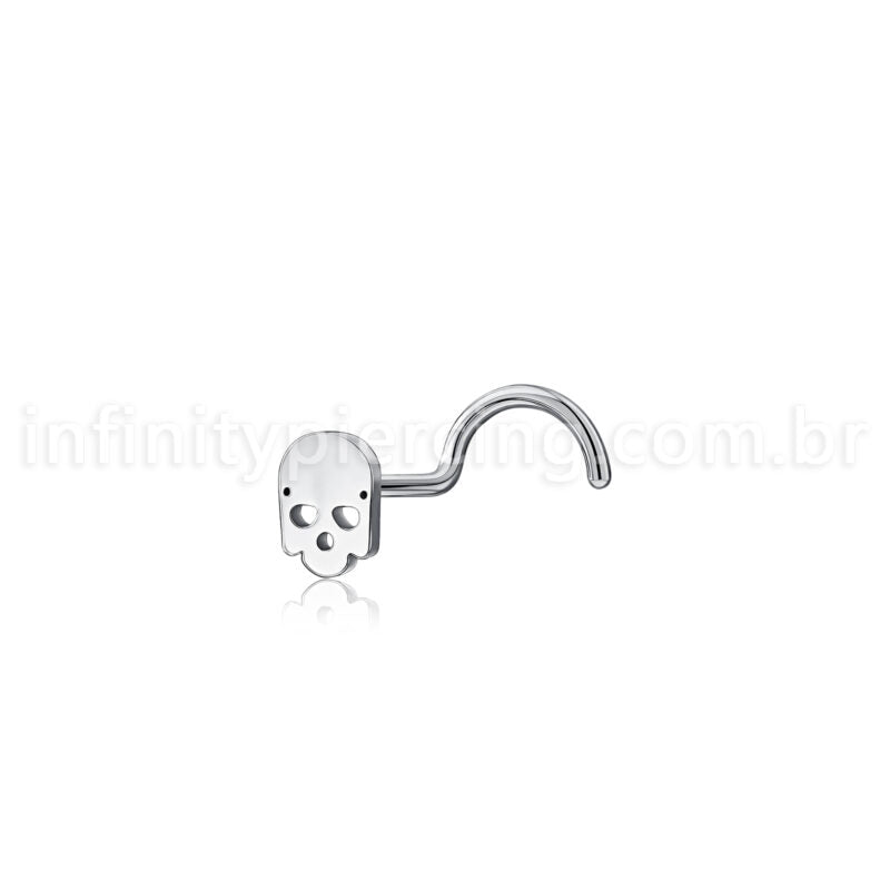 Piercing Nostril Aço Cirúrgico Caveira