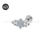 Piercing Labret Titânio Indiano Zircônia