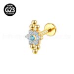 Piercing Labret Titânio Indiano Zircônia