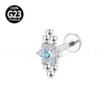 Piercing Labret Titânio Indiano Zircônia