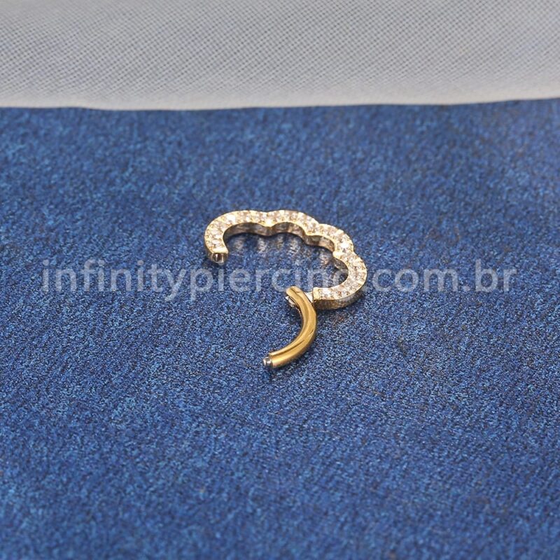 Piercing Meia Argola Aço Cirúrgico Nuvem