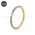 Piercing Argola Segmento Articulado Titânio Zircônia Colorida