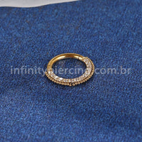 Piercing Argola Segmento Articulado Aço Cirúrgico Indiano Zircônia Lateral