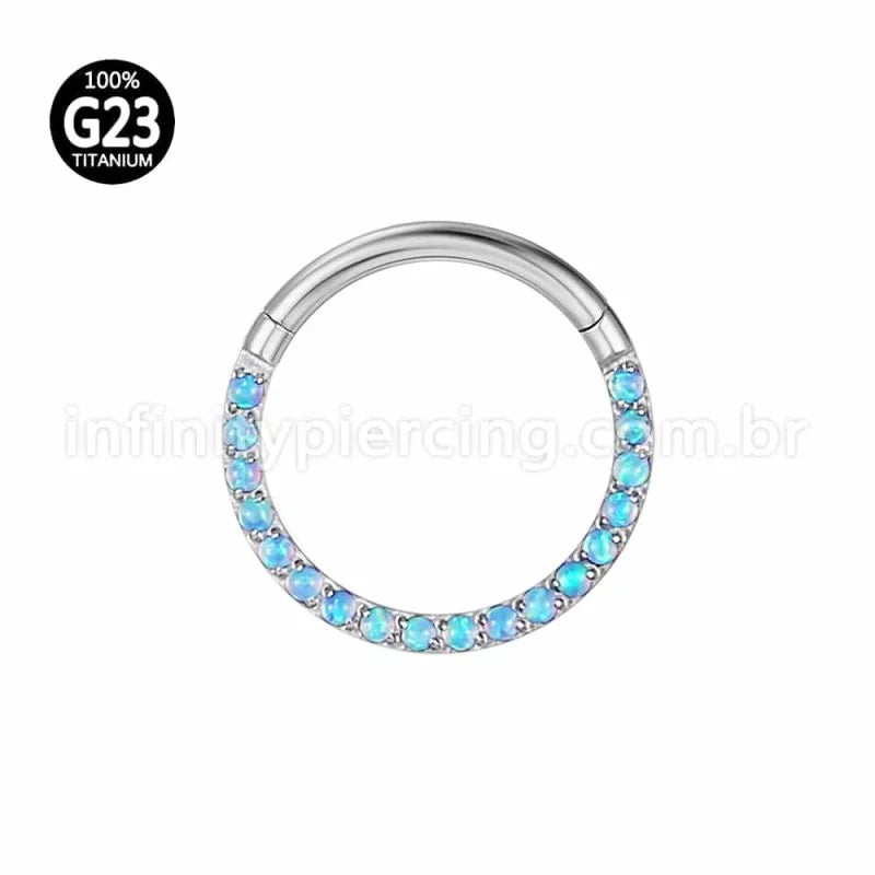 Piercing Argola Segmento Articulado Titânio Opala