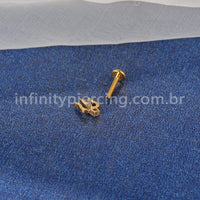 Piercing Labret Aço Cirúrgico Tridente 1 Zircônia