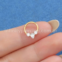 Piercing Argola Titânio Segmento Articulado Zircônia Cravejada