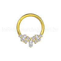 Piercing Argola Titânio Segmento Articulado Zircônias