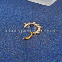 Piercing Argola Titânio Detalhe Frontal Spike