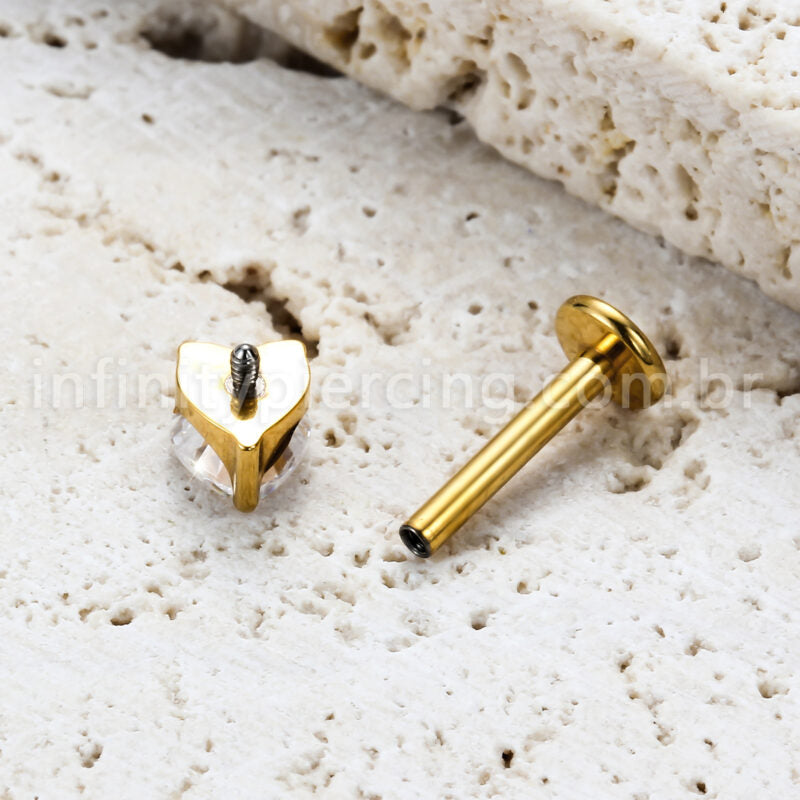 Piercing Labret Titânio Pedra Zircônia