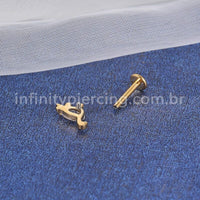 Piercing Labret Aço Cirúrgico Dinossauro