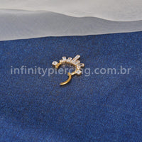 Piercing Argola Aço Cirúrgico Zircônia Cravejada