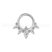 Piercing Argola  Aço Cirúrgico Segmento Articulado Zircônia Oval