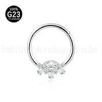 Piercing Argola Titânio / Olho Zircônia Cravejada