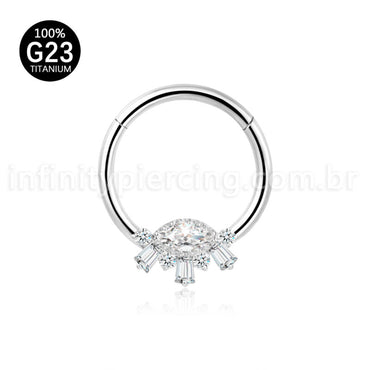 Piercing Argola Titânio / Olho Zircônia Cravejada