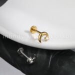 Piercing Labret Titânio Lua Zircônia