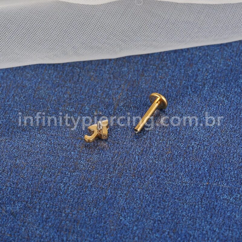 Piercing Labret Aço Cirúrgico Guarda-Chuva Zircônia