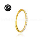 Piercing Argola Segmentada Titânio 1 Fileira Zircônia Cravejada