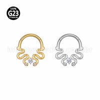 Piercing Argola Titânio Segmento Articulado Cobras Zircônia