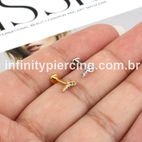 Piercing Labret Aço Cirúrgico Mini Cluster Zircônia