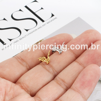 Piercing Labret Titânio Morcego