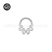 Piercing Argola Titânio Segmento Articulado Cobras Zircônia