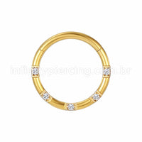 Piercing Argola Aço Cirúrgico Detalhes Zircônia