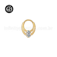 Piercing Argola Titânio Trabalhada / Zircônia