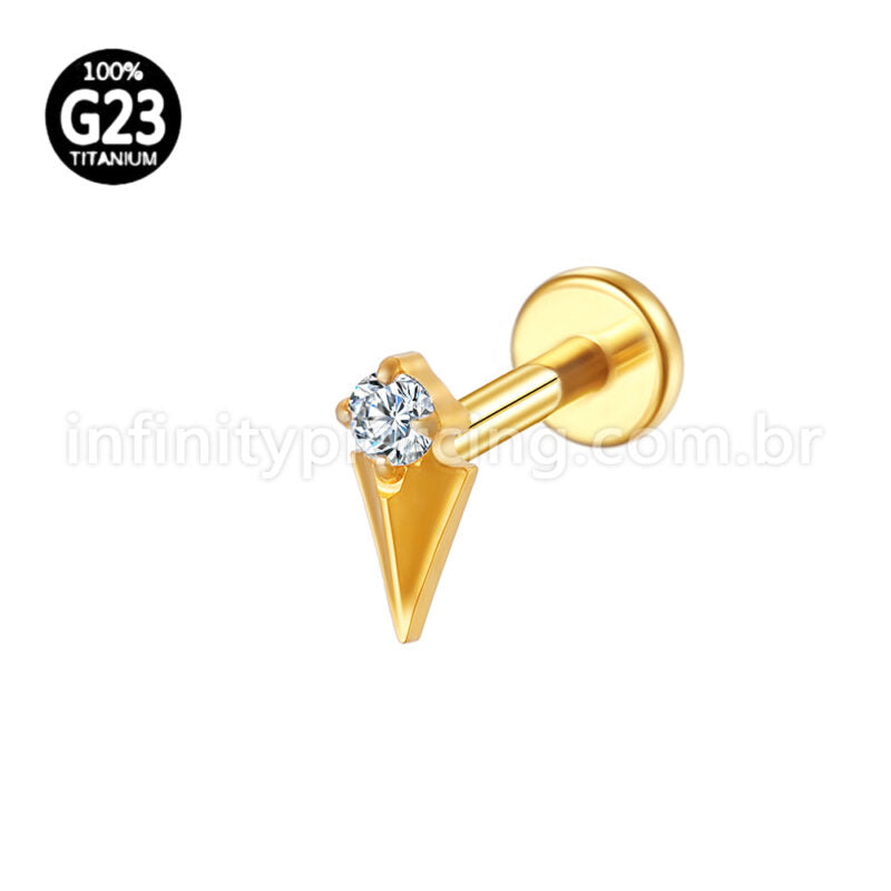 Piercing Labret Titânio Sorvete Zircônia
