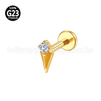 Piercing Labret Titânio Sorvete Zircônia