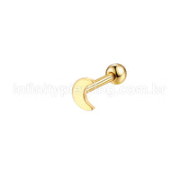 Piercing Barbell Aço Cirúrgico Lua
