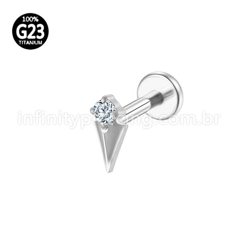 Piercing Labret Titânio Sorvete Zircônia
