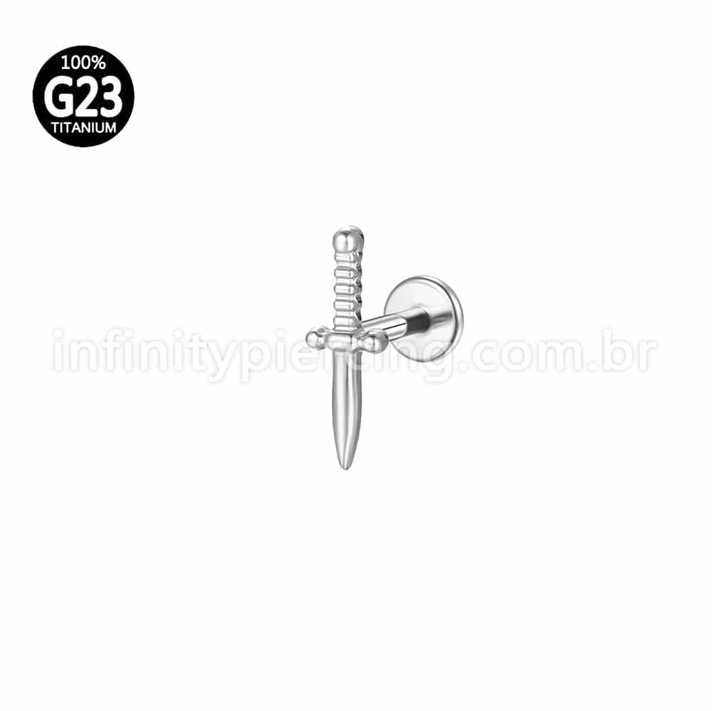 Piercing Labret Titânio Espada