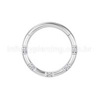Piercing Argola Aço Cirúrgico Detalhes Zircônia