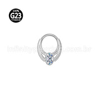 Piercing Argola Titânio Trabalhada / Zircônia