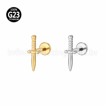 Piercing Labret Titânio Espada