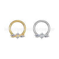 Piercing Argola Aço Cirúrgico Segmento Articulado Detalhada Zircônia Cravejada