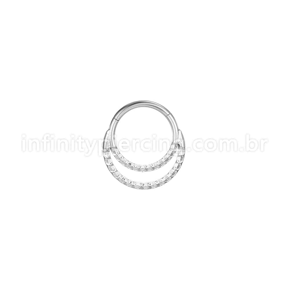 Piercing Argola Aço Cirúrgico 2 Fileiras Detalhadas