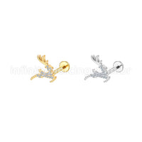 Piercing Labret Aço Cirúrgico Cervo Zircônia