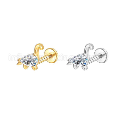 Piercing Labret Aço Cirúrgico Dinossauro
