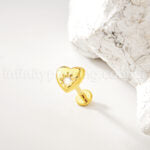 Piercing Labret Titânio Coração