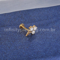 Piercing Labret Titânio Sorvete Com Zircônia