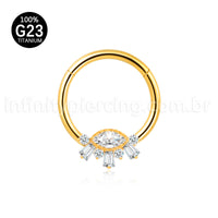 Piercing Argola Titânio / Olho Zircônia Cravejada