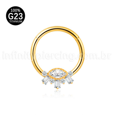 Piercing Argola Titânio / Olho Zircônia Cravejada
